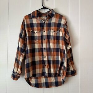Men’s Blue & Orange Plaid Flannel